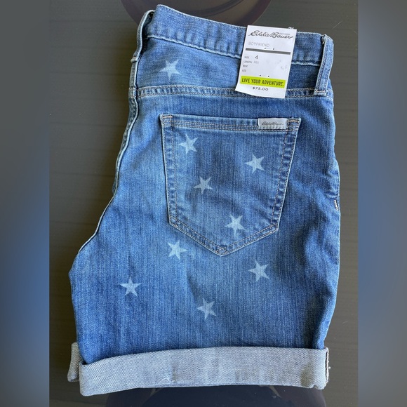 Cute Womens Eddie Bauer jean shorts with stars, NWT - Picture 3 of 3